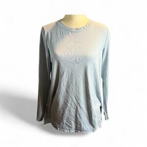 Eileen Fisher Organic Cotton Long Sleeve Tee, Dusty Blue, Small